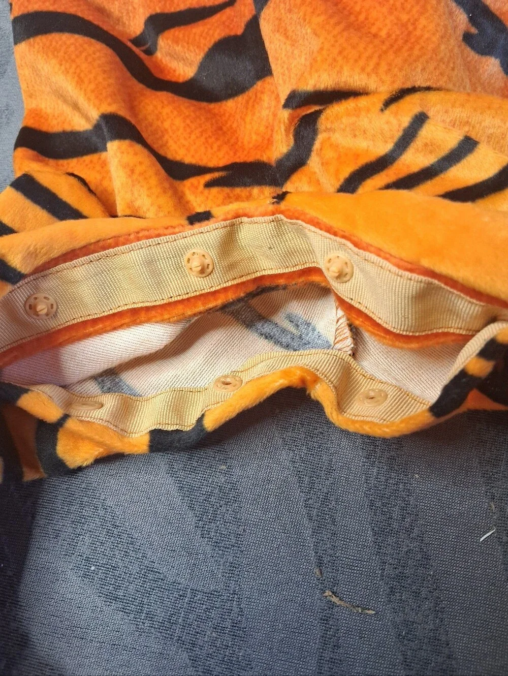 Spirit Infant Tiger Plush Jumpsuit Costume - Orange, Black & Cream - Picture 7 of 15